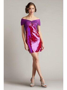 SHO by Tadashi Shoji Sequin Off-the-Shoulder Cocktail Dress Size 4 US New